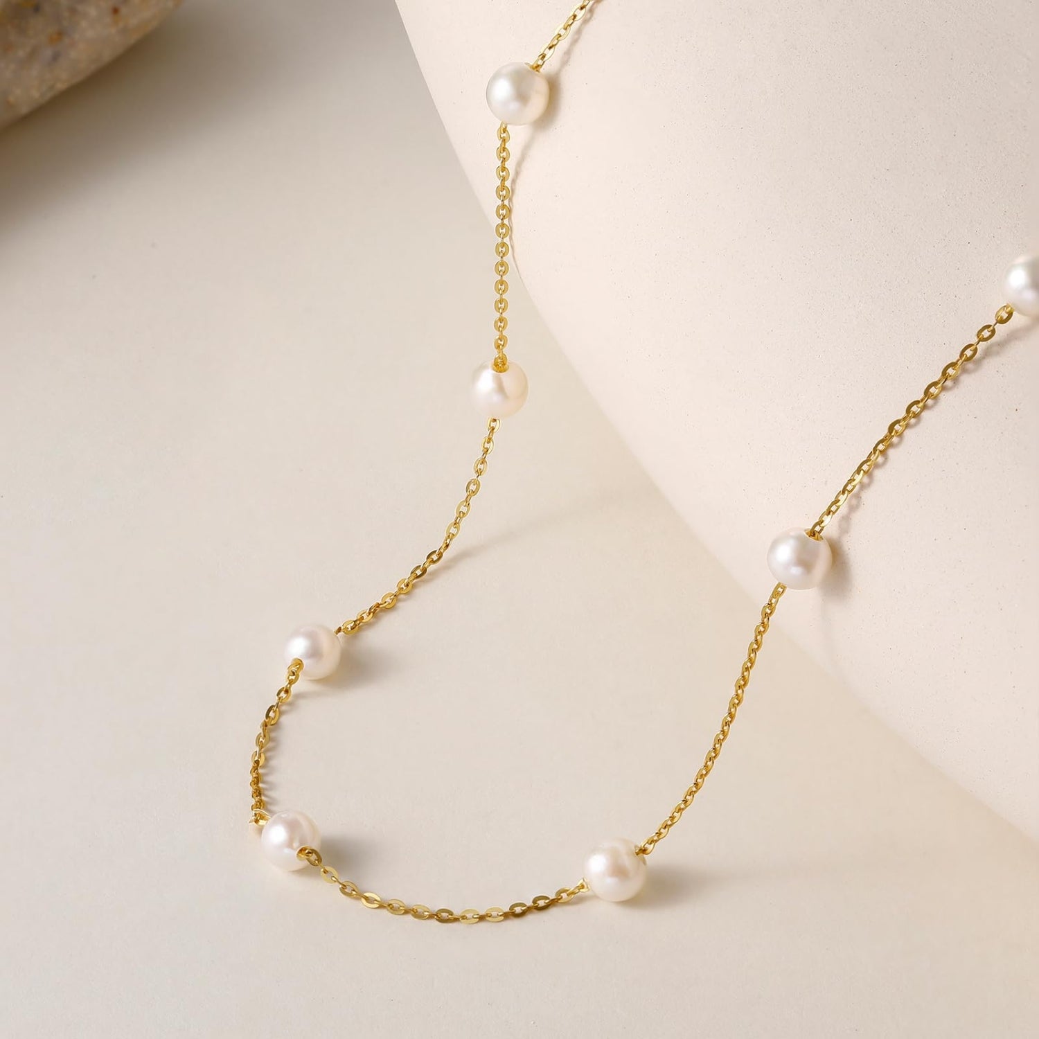  freshwater cultured pearls necklace, Pearl Station Necklace, Freshwater Pearl, 925 sterling silver chain, freshwater cultured pearls necklace, Pearl Station Necklace, Freshwater Necklace