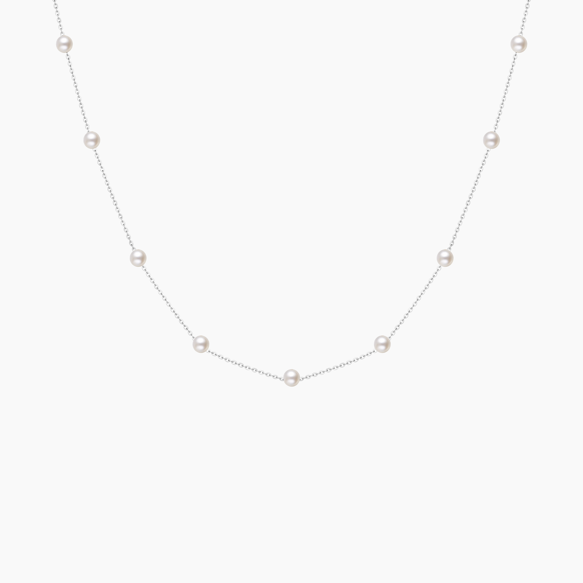  freshwater cultured pearls necklace, Pearl Station Necklace, Freshwater Pearl, 925 sterling silver chain, freshwater cultured pearls necklace, Pearl Station Necklace, Freshwater Necklace