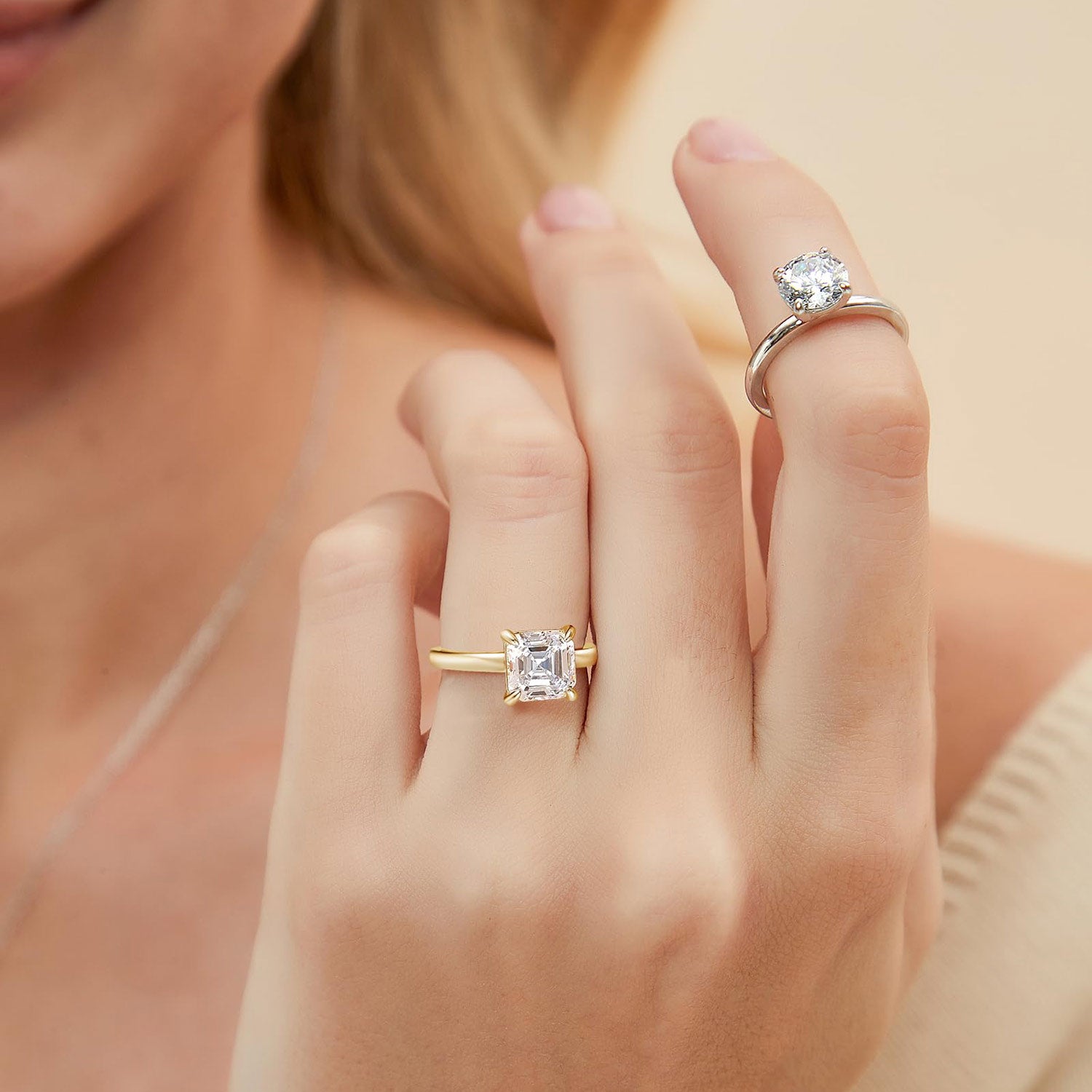 2CT engagement ring, asscher cut ring, 2ct wedding rings, asscher, cubic zirconia engagement ring, affordable jewelry, travel ring, CZ Stones