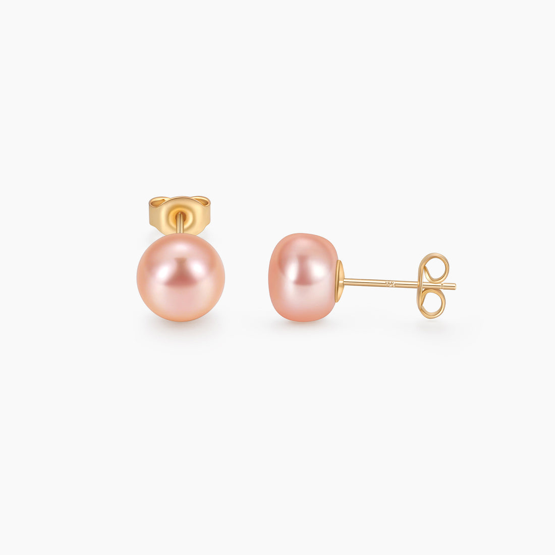 8mm pink pearls, pink pearl earrings, classic pearl earrings, pearl stud earrings, earrings in pink, gold earrings, 925 sterling silver posts, pearl bridal earrings, freshwater pearl earrings, pearl wedding earrings, pearl studs, pink pearls