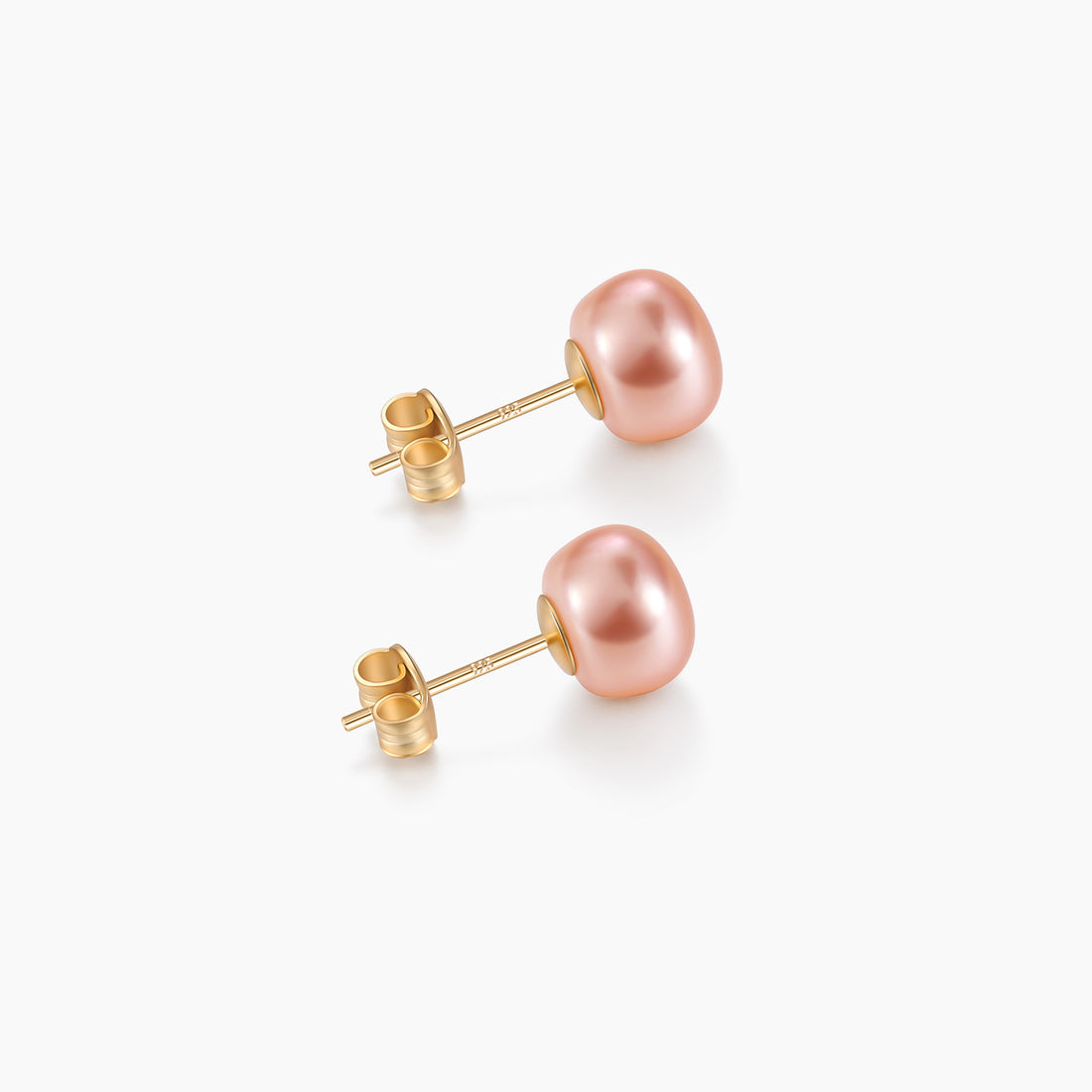 8mm pink pearls, pink pearl earrings, classic pearl earrings, pearl stud earrings, earrings in pink, gold earrings, 925 sterling silver posts, pearl bridal earrings, freshwater pearl earrings, pearl wedding earrings, pearl studs, pink pearls
