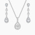 bridal set, cubic zirconia, affordable jewelry, wedding jewelry sets, cz wedding sets, teardrop, necklace and earrings set, 925 sterling silver