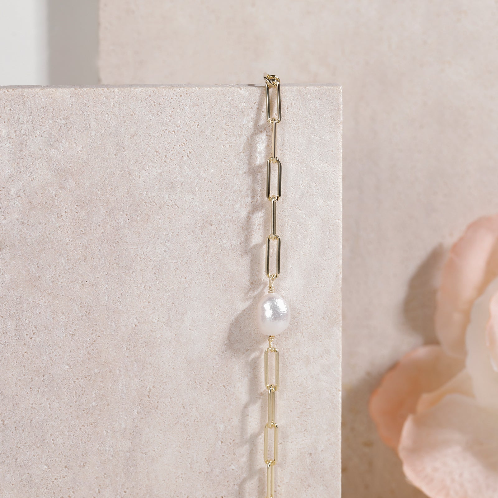 link bracelet, pearl bracelet, stacking bracelets