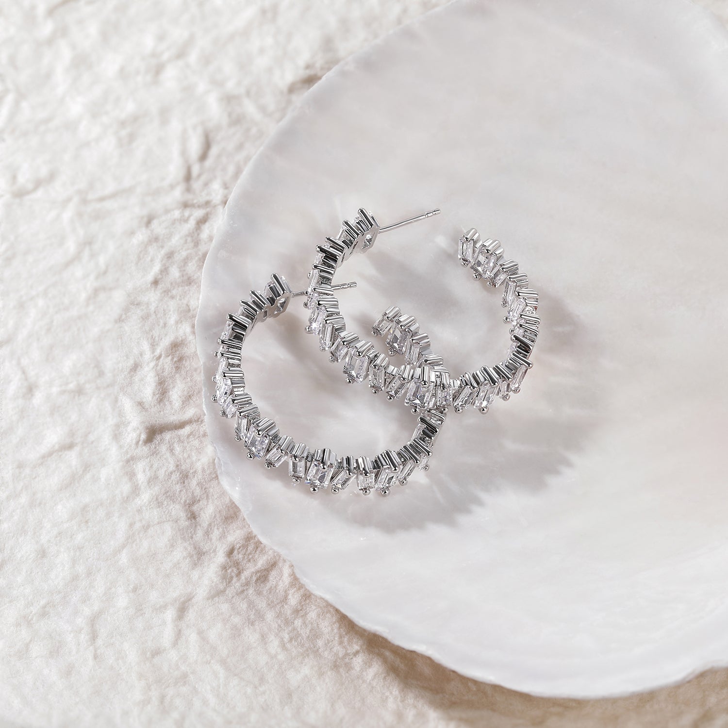 hoop earrings, moissanite earrings, sterling silver earrings, statement earrings, chunky earrings