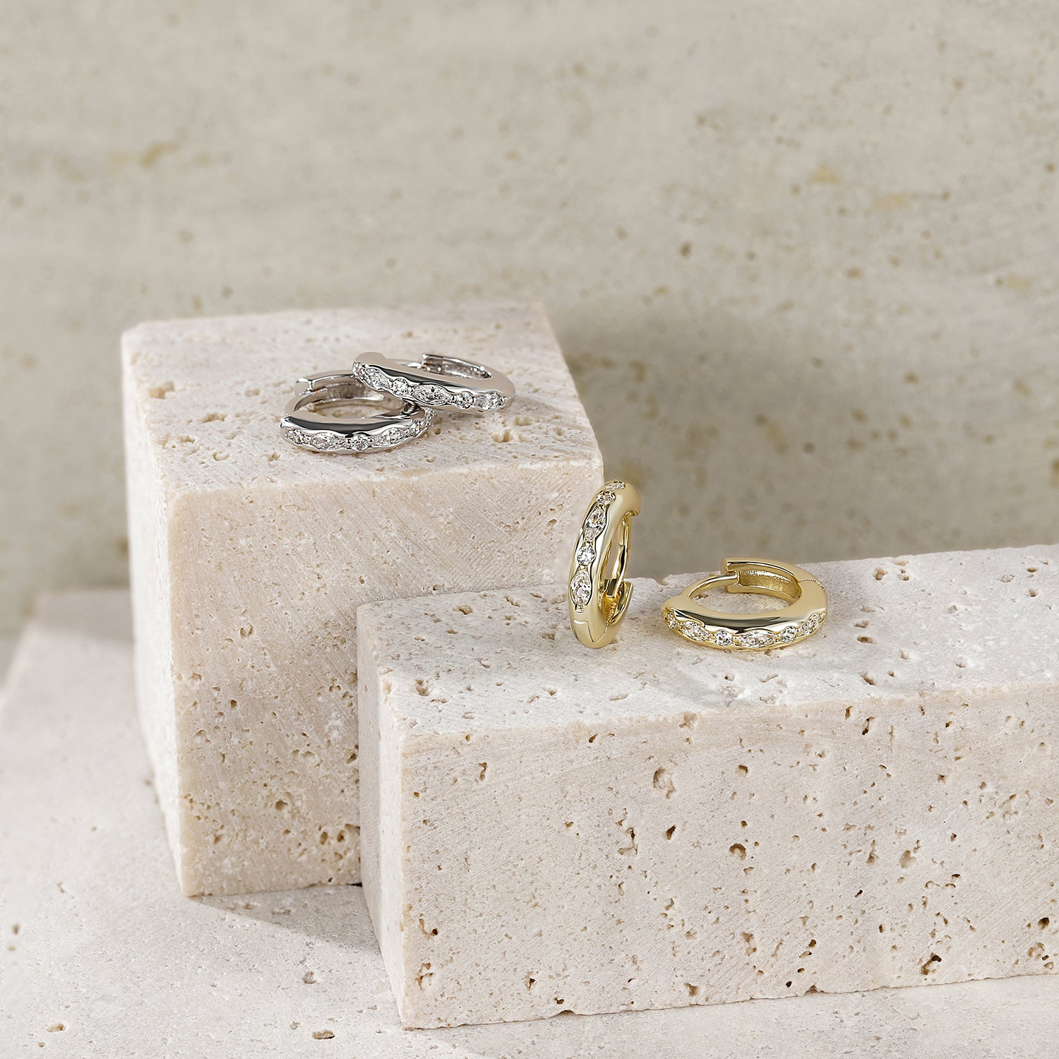 moissanite hoop earrings, moissanite earrings, s925 earrings, silver hoop earrings, gold plated earrings, huggie earrings