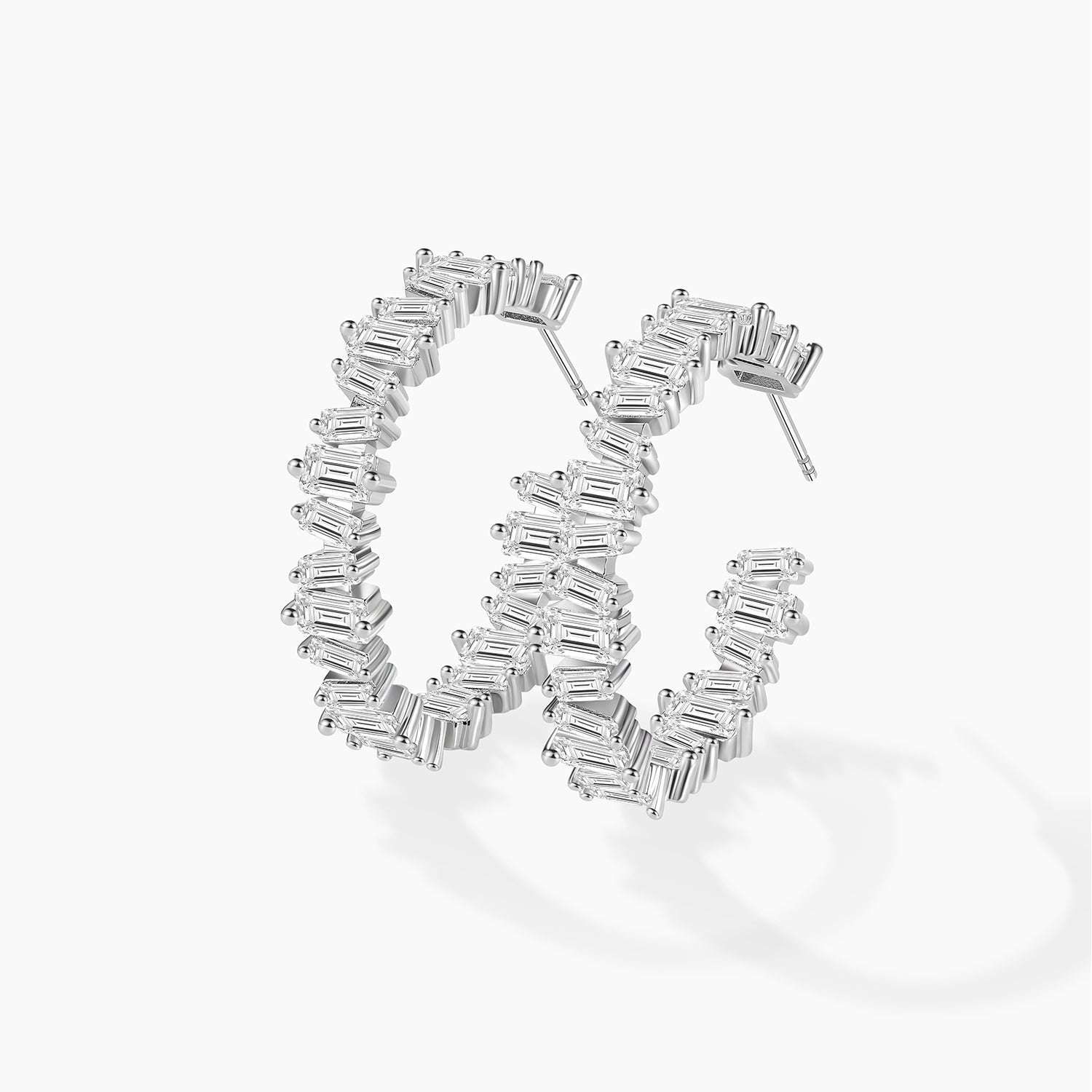 hoop earrings, moissanite earrings, sterling silver earrings, statement earrings, chunky earrings