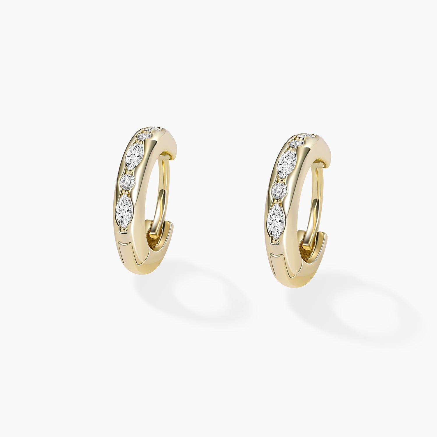 moissanite hoop earrings, moissanite earrings, s925 earrings, silver hoop earrings, gold plated earrings, huggie earrings