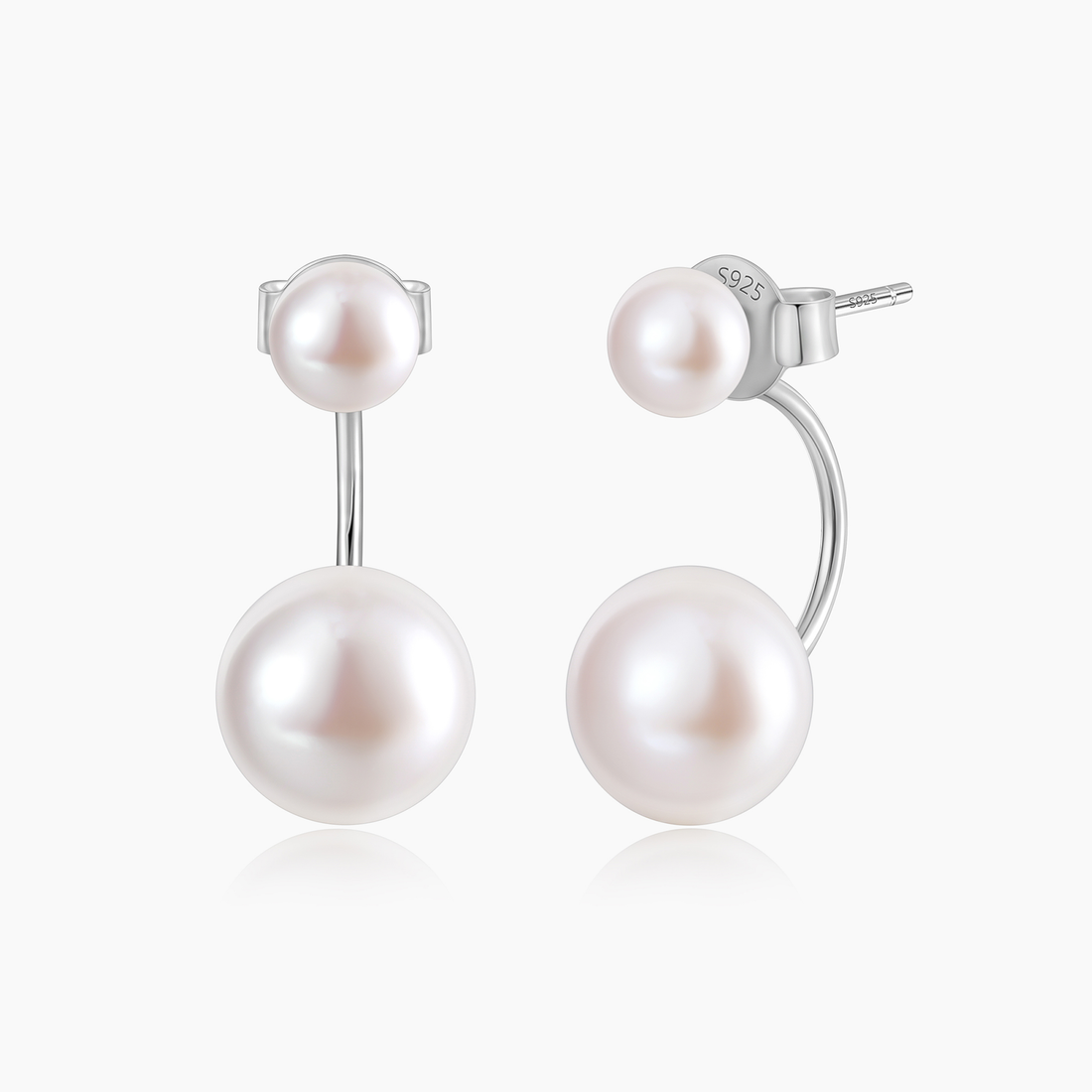 pearl earrings, ear jacket, classic pearl earrings, pearl bridal earrings, freshwater pearl earrings, pearl wedding earrings, oriental pearl
