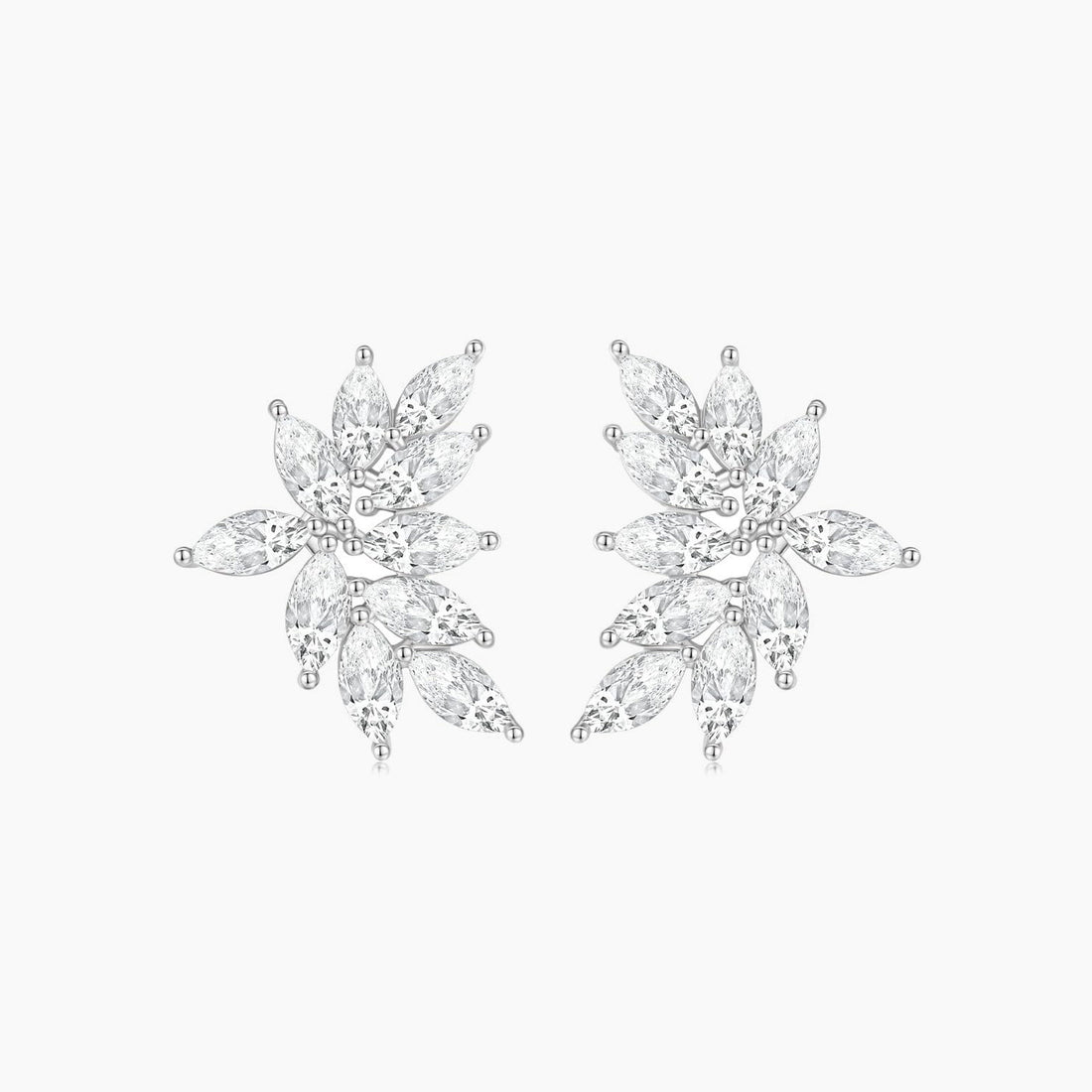 statement earrings, cluster earrings, bridal earrings, wedding earrings, marquise cut, cz stones