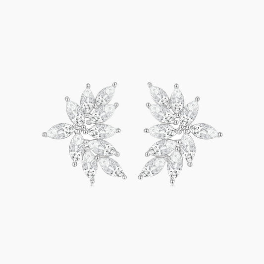statement earrings, cluster earrings, bridal earrings, wedding earrings, marquise cut, cz stones