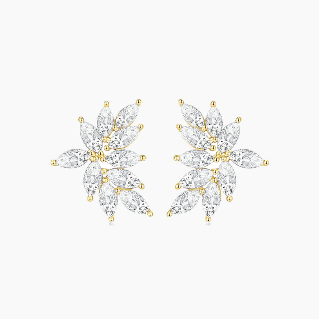 gold, marquise cut, cubic zirconia earrings studs, cheap earrings, affordable jewelry