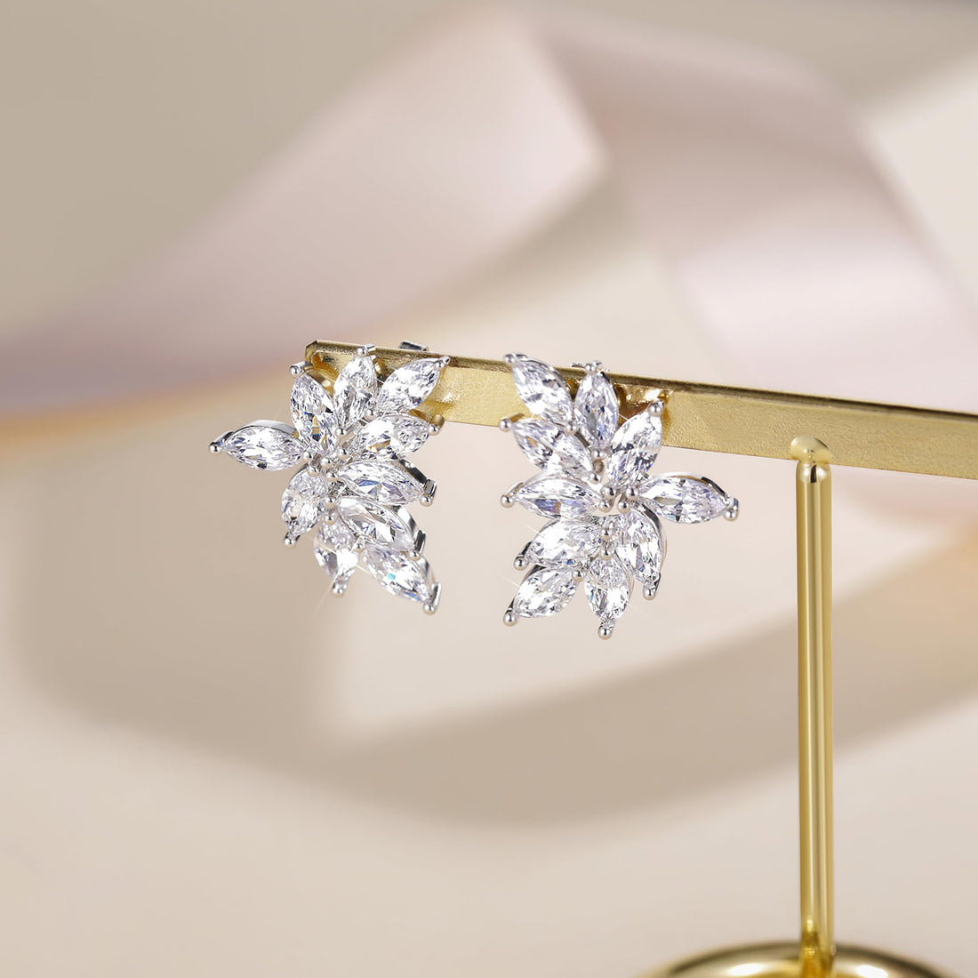 925 sterling silver, marquise cut, prom earrings, statement earrings