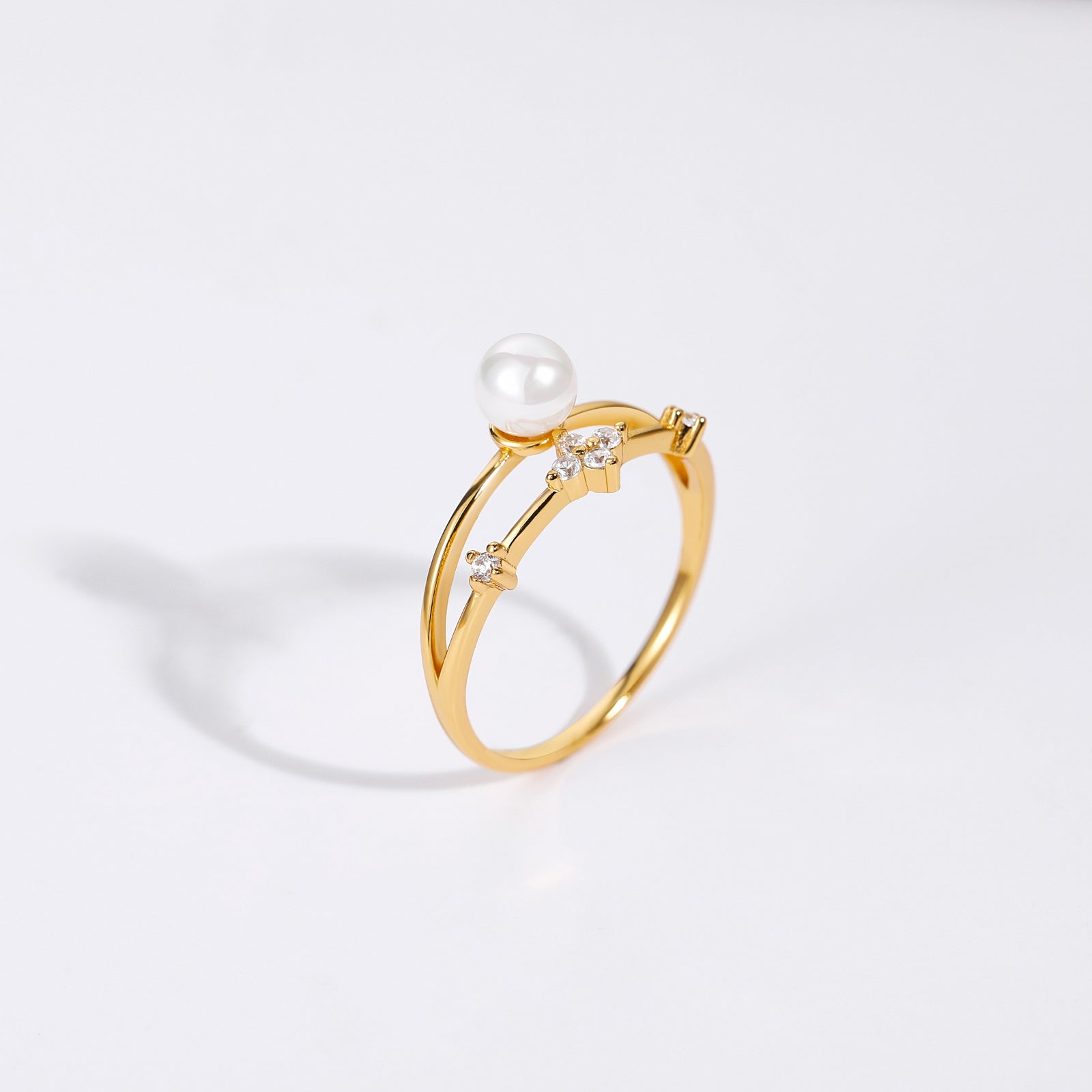 pearl ring, gold pearl ring, pearl engagement ring, mother of pearl ring, pearl proposal ring
