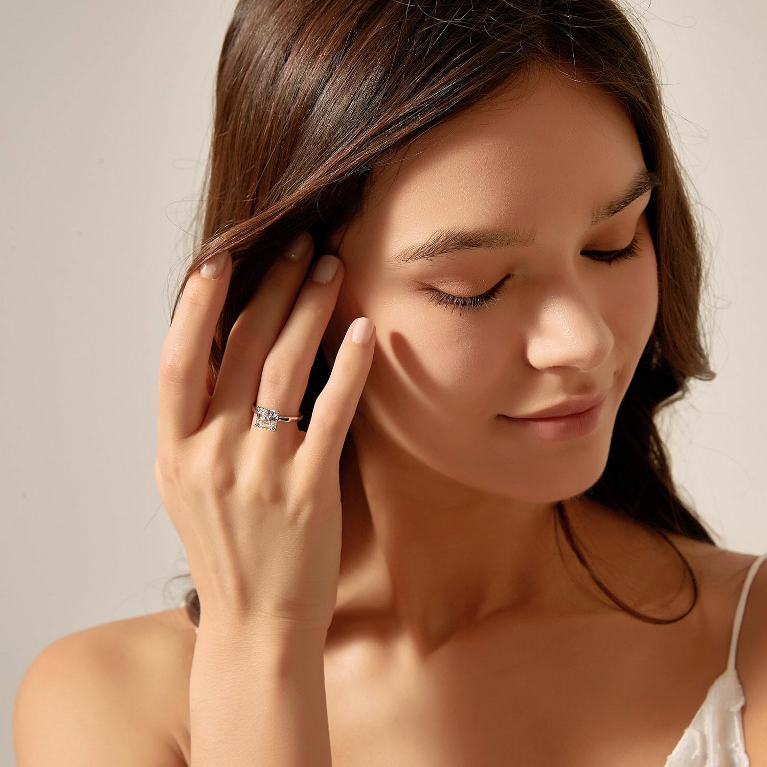 2CT engagement ring, asscher cut ring, cubic zirconia ring, sterling silver ring, cubic zirconia engagement ring, silver wedding ring, silver engagement ring