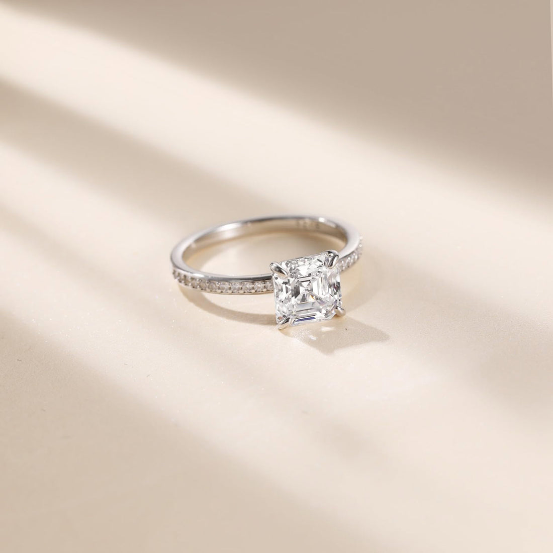 asscher, cz engagement rings, sterling silver ring, cubic zirconia engagement ring, affordable jewelry, travel ring, CZ Stones