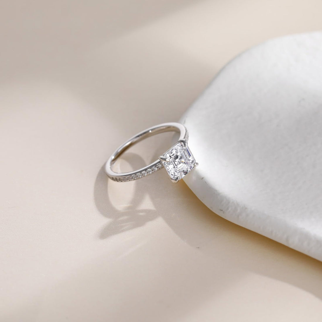 cz wedding rings, asscher, sterling silver ring, cubic zirconia engagement ring, affordable jewelry, travel ring, CZ Stones