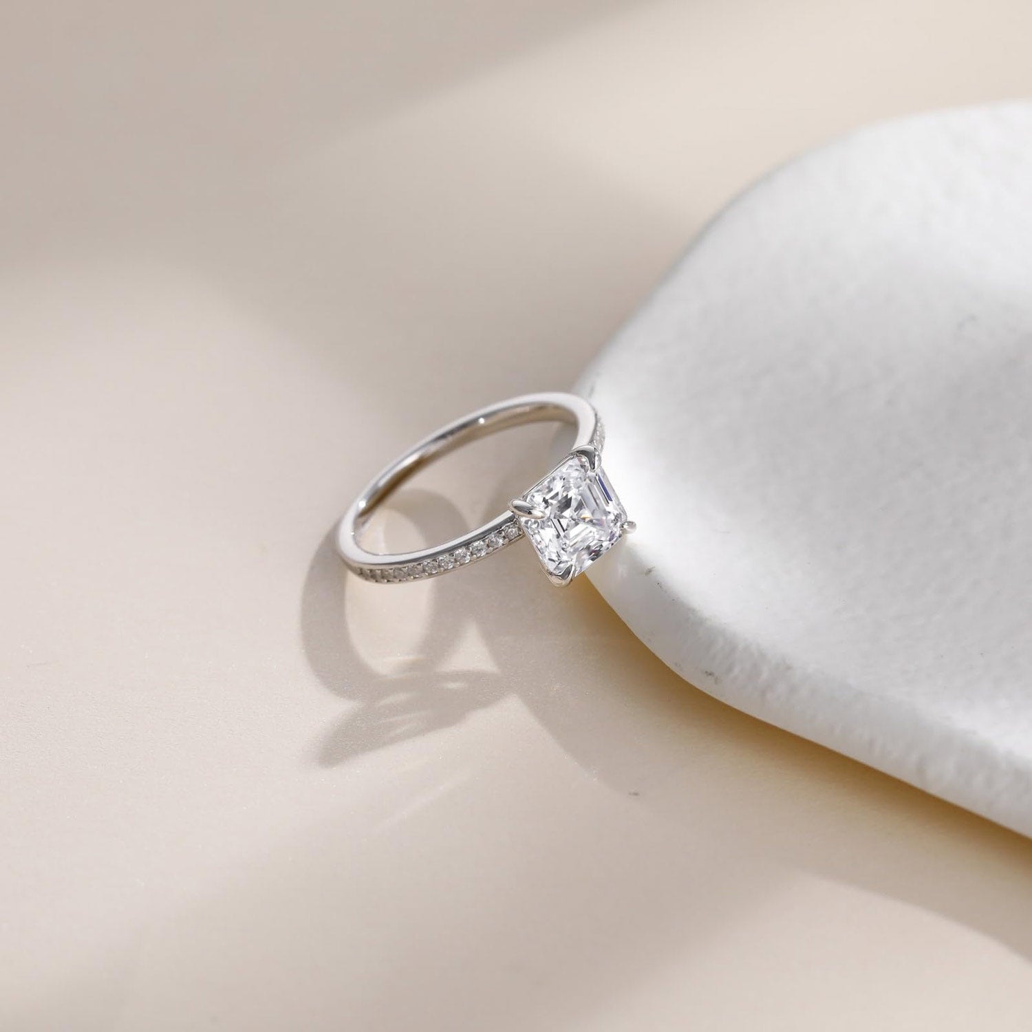 cz wedding rings, asscher, sterling silver ring, cubic zirconia engagement ring, affordable jewelry, travel ring, CZ Stones