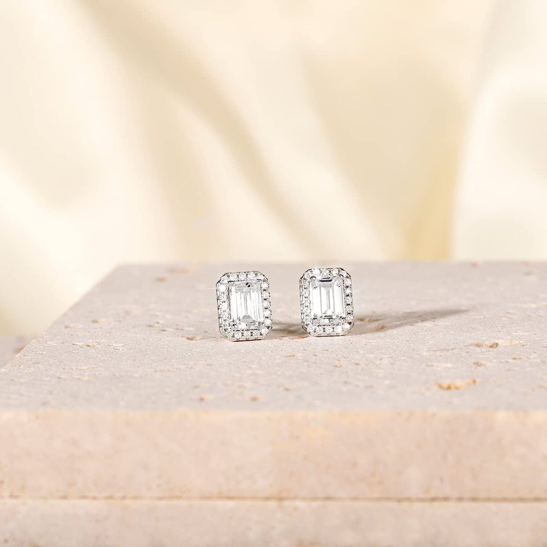 Square Cut Cubic Zirconia CZ Earrings