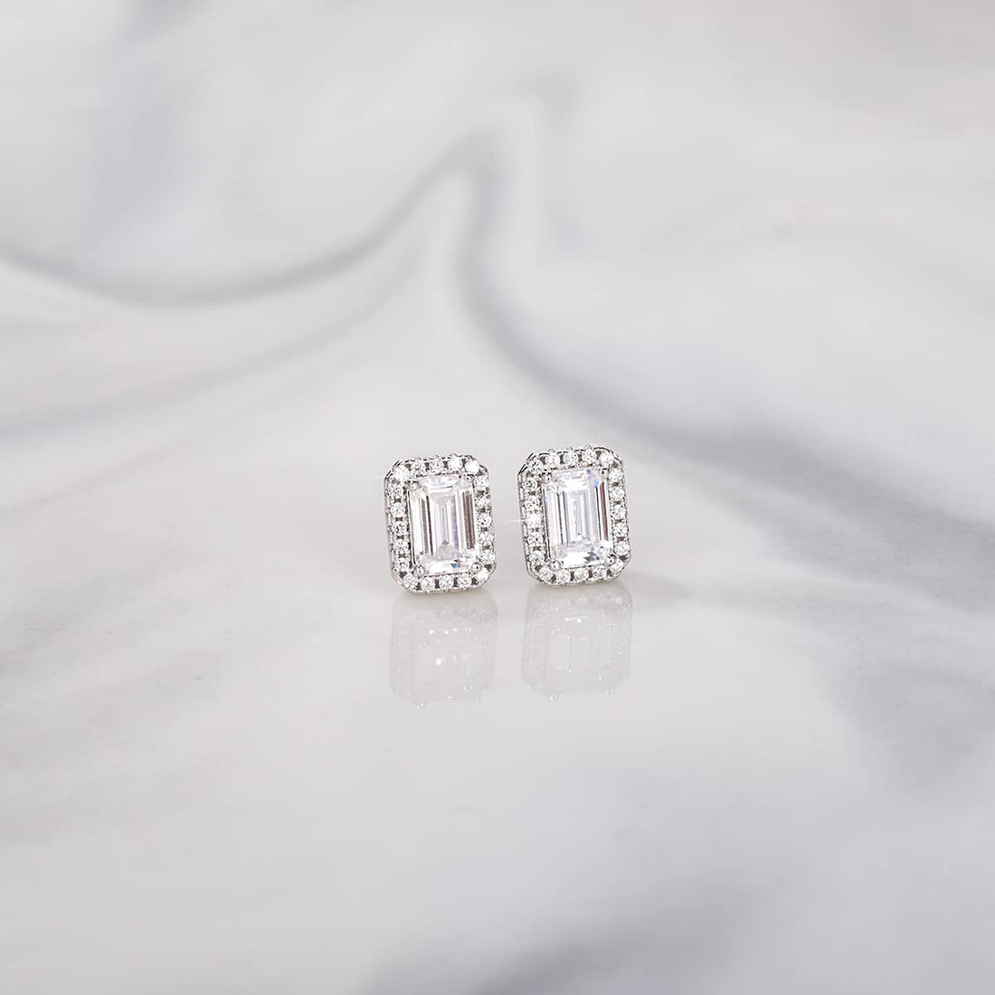 Square Cut Cubic Zirconia CZ Earrings