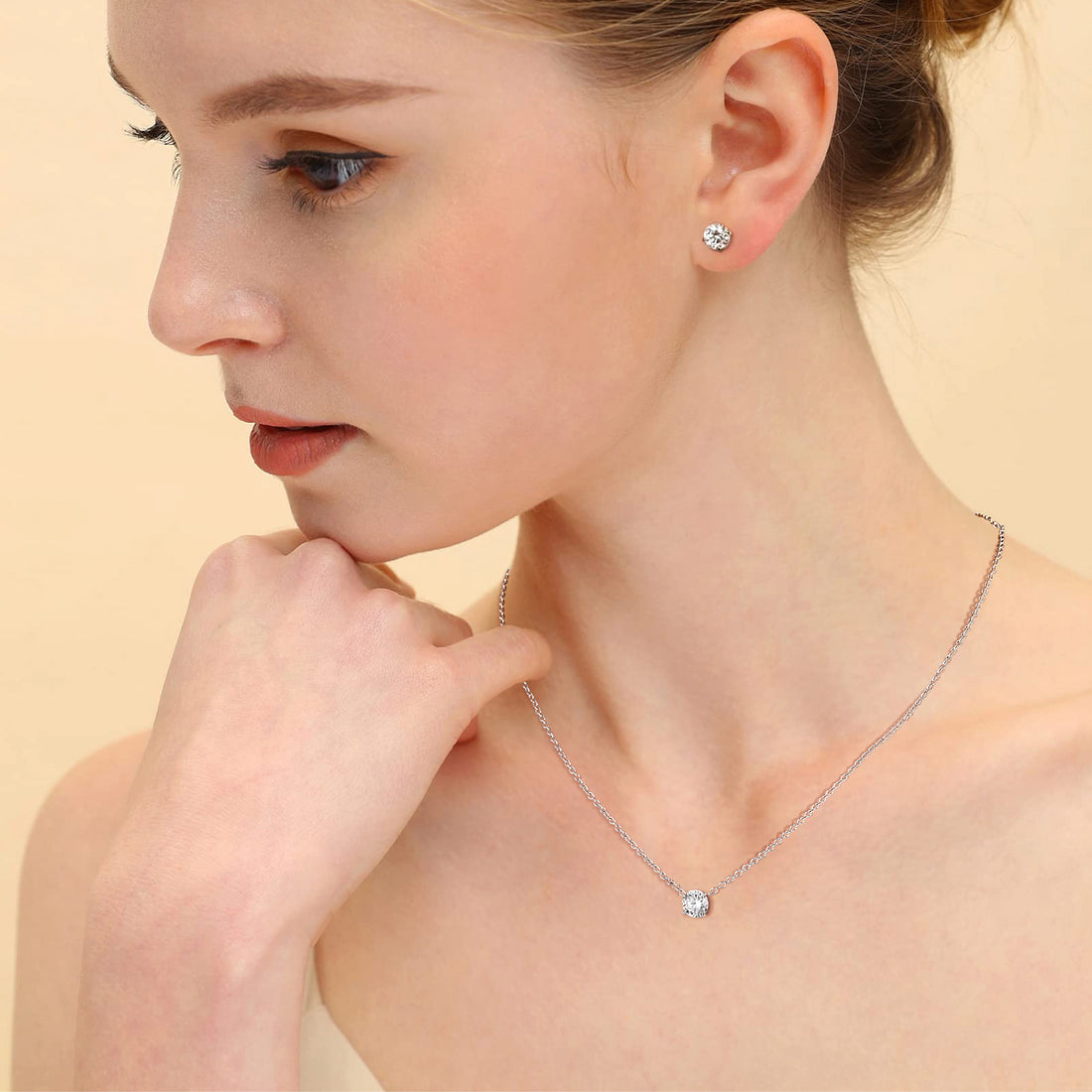 necklace and earrings set, bridal set, cz wedding sets, sets bridal jewelry, solitaire necklace for women, sterling silver necklace, silver gemstone necklace, cubic zirconia, stud earrings, wedding jewelry sets, wedding jewelry sets for bride, wedding jewelry sets for bride, affordable wedding ring set, cz wedding sets