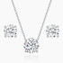 necklace and earrings set, bridal set, cz wedding sets, sets bridal jewelry, solitaire necklace for women, sterling silver necklace, silver gemstone necklace, cubic zirconia, stud earrings, wedding jewelry sets, wedding jewelry sets for bride