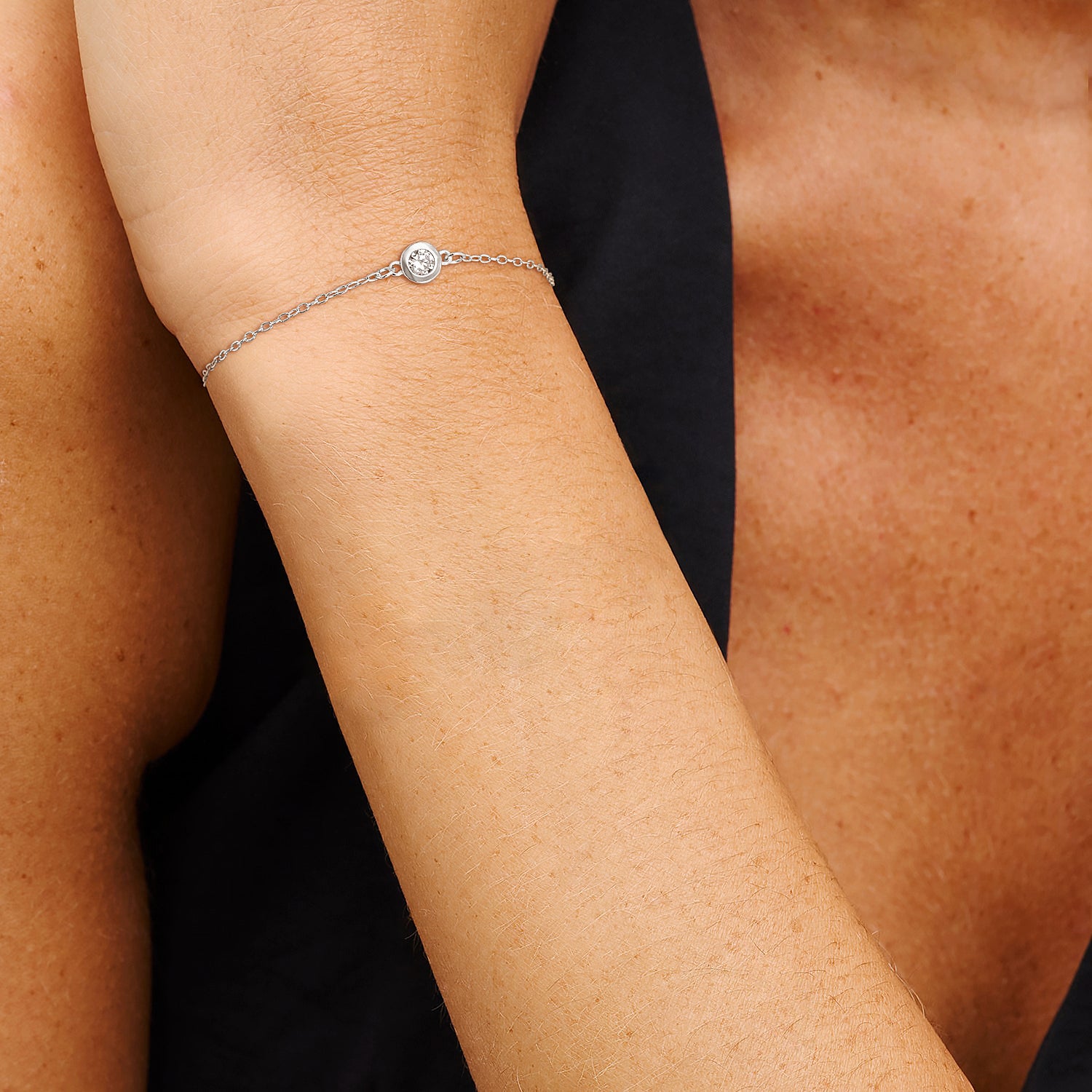 silver bracelet, birthstone bracelet, adjustable bracelet, cz stones