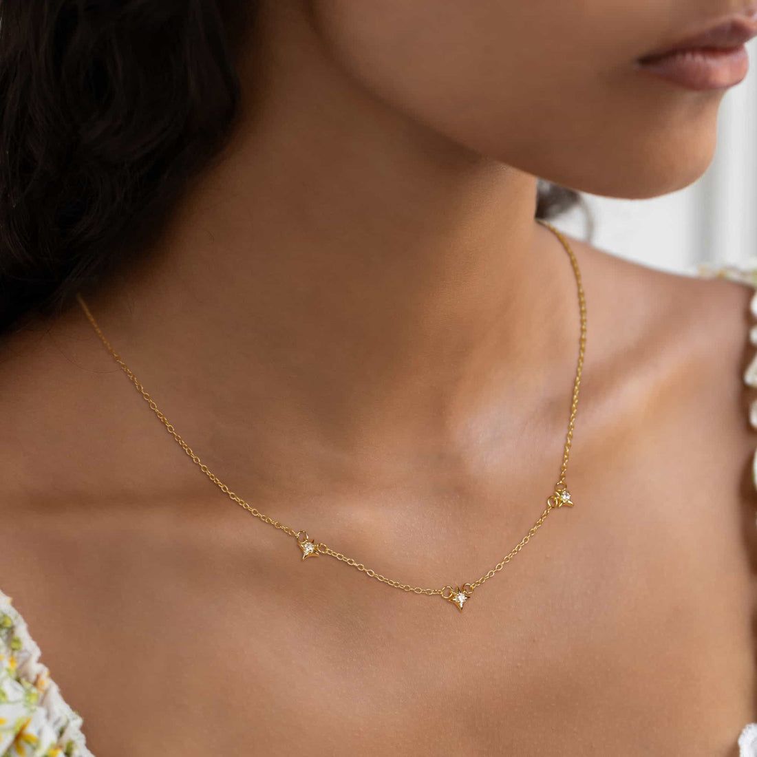 Gold Plated, Birthstone Necklace, Layered Necklace, Personalized Necklace, Delicate Necklace, Dainty Necklace, Affordable Jewelry, Star Necklace
