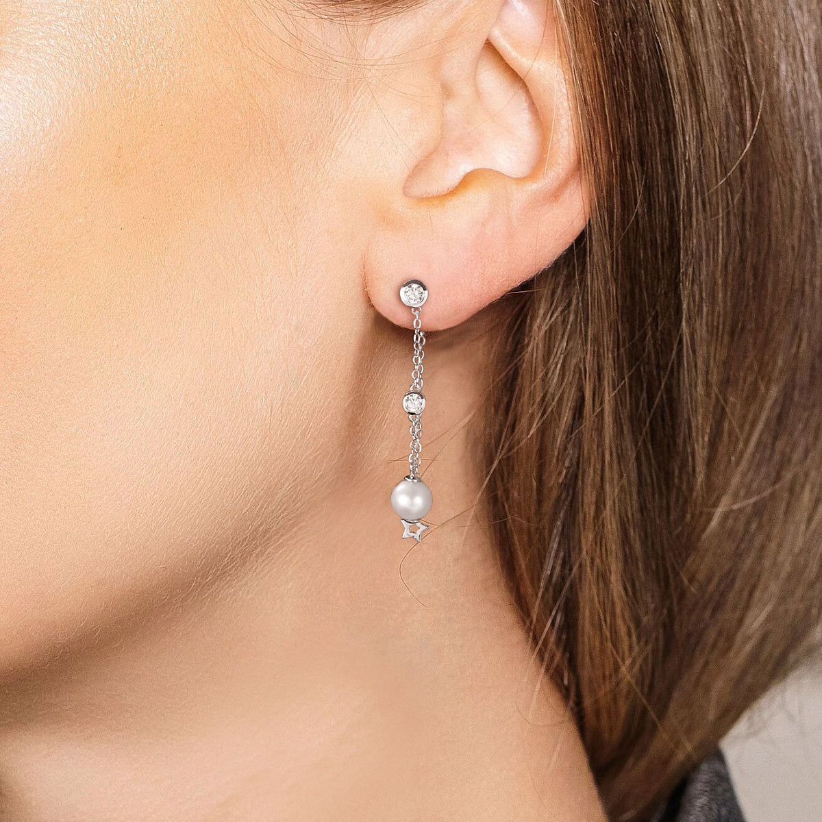 freshwater pearl earrings, silver pearl earrings, pearl earrings drop