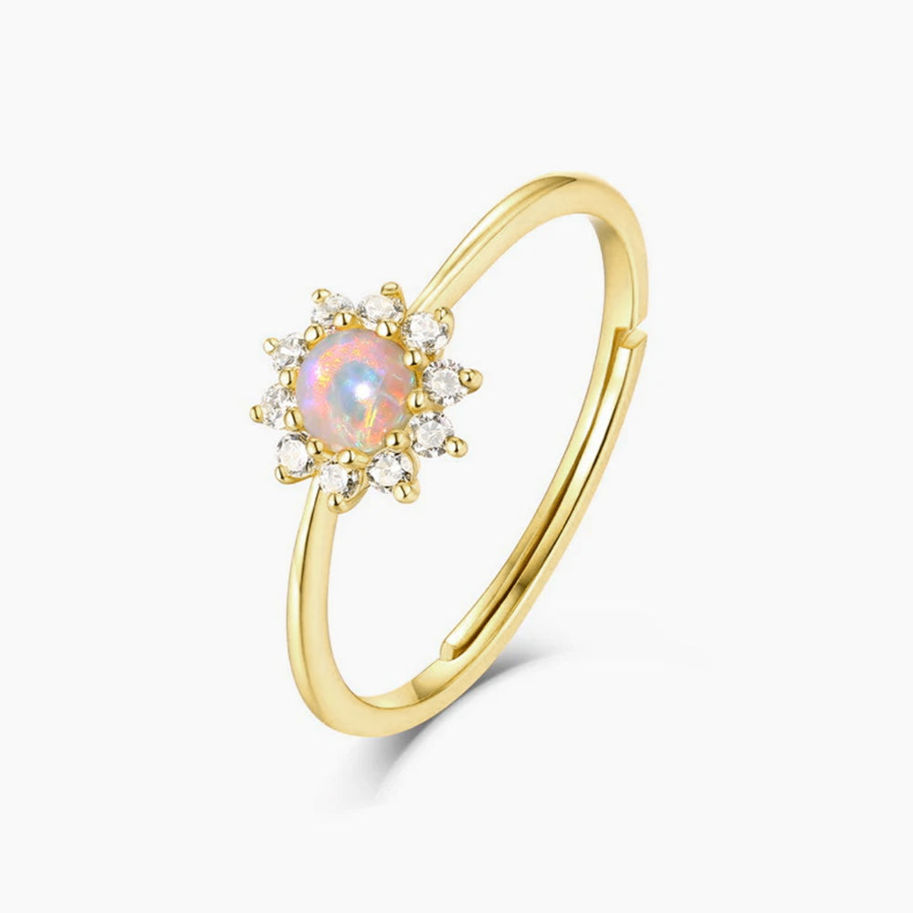 Sunflower rings, opal rings, fashion women's rings, cheap engagement rings under $60