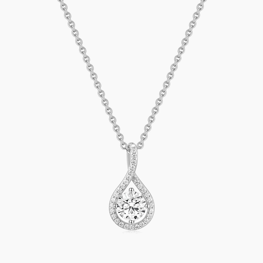 teardrop, cz necklace, silver necklace, cubic zirconia, sterling silver necklaces, anniversary necklace, layered necklace