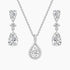 necklace and earrings set, pear cut, bridal set, cubic zirconia usa, affordable jewelry, wedding jewelry sets, cz wedding sets, teardrop, cz stones, 925 sterling silver, cz bridal sets