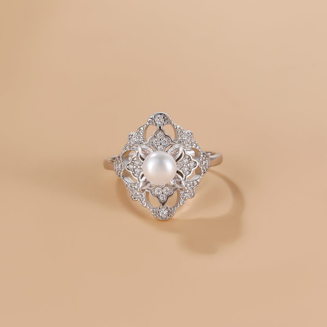 pearl engagement rings, silver pearl ring, mother of pearl ring, pearl wedding rings, vintage engagement ring
