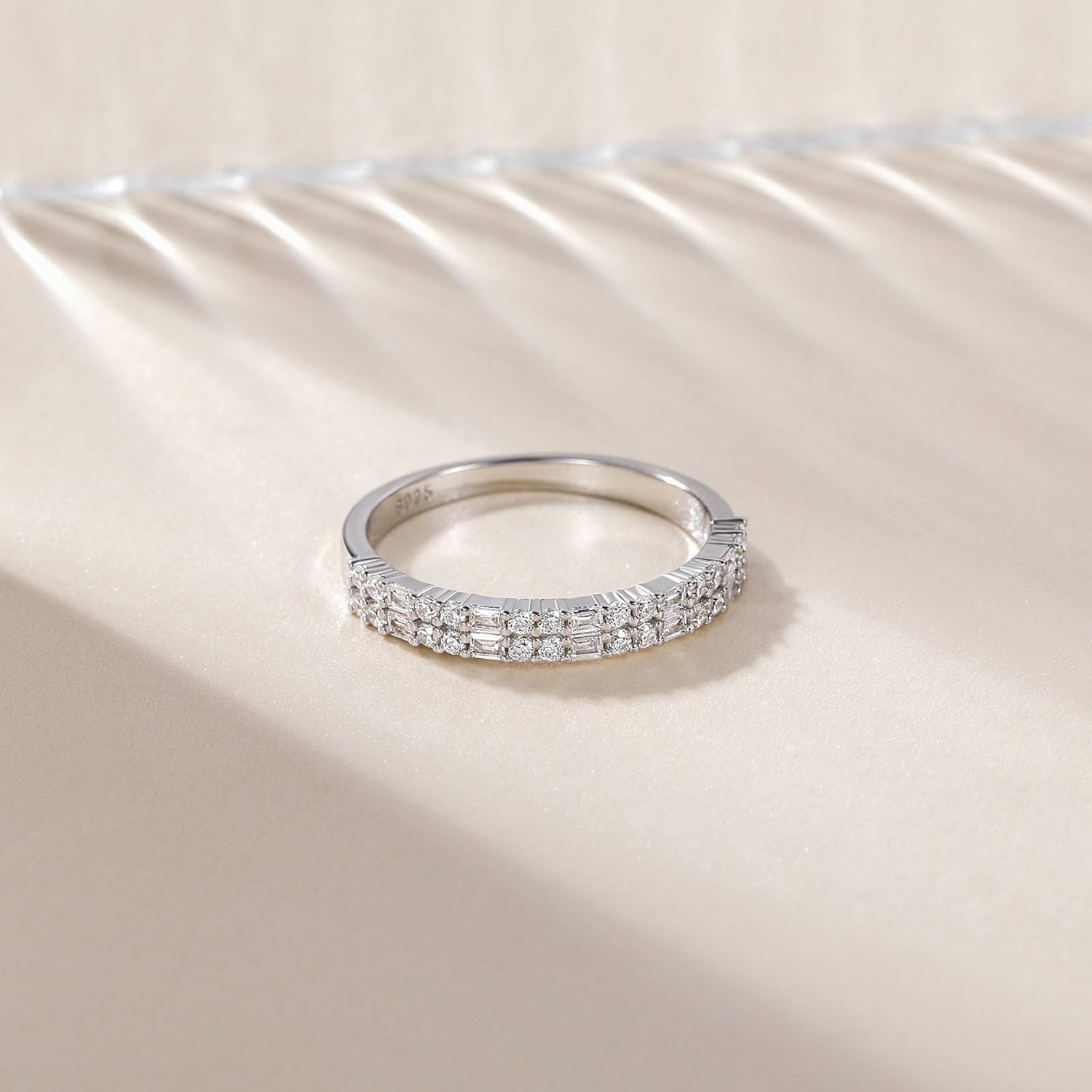 925 sterling silver rings, cz rings, round cut, half eternity ring, infinity ring, s925 band ring for women