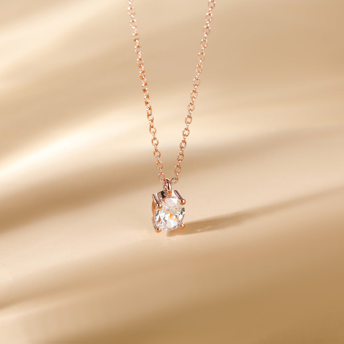 14K Gold Plated CZ Pendant Necklace