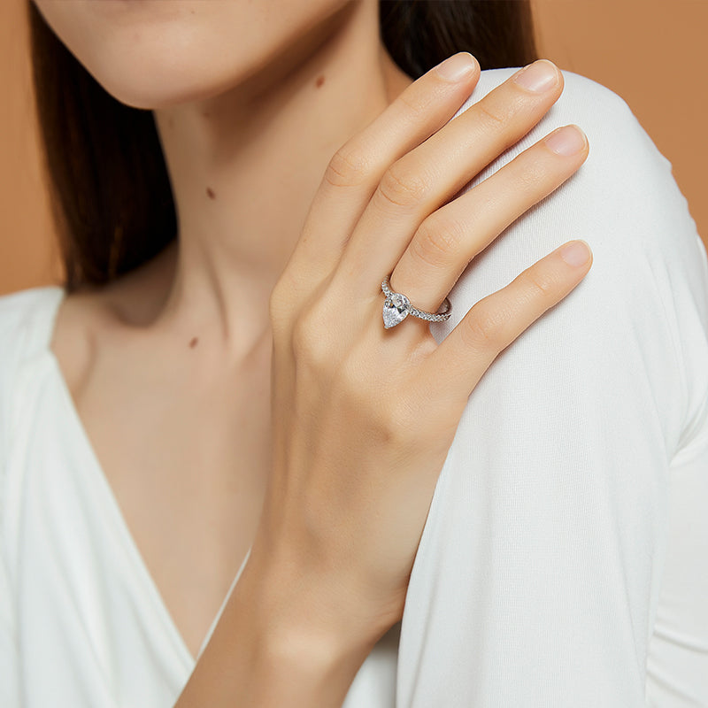 pear cut engagement rings, s925 pear shape rings, pear ring for women, cheap wedding rings under $50, cubic zirconia pear ring