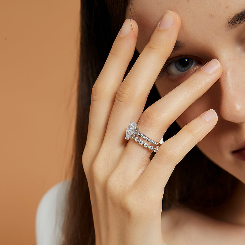 pear cut engagement rings, s925 pear shape rings, pear ring for women, cheap wedding rings under $50, cubic zirconia pear ring