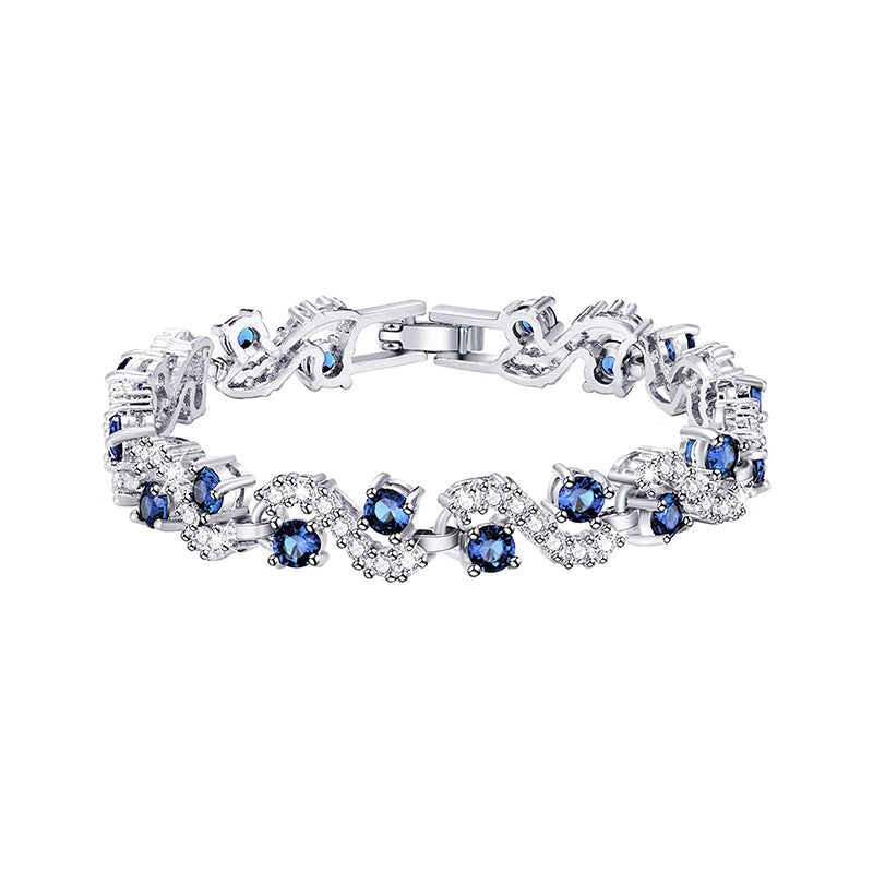 tennis bracelet; cubic zirconia; blue bracelet;