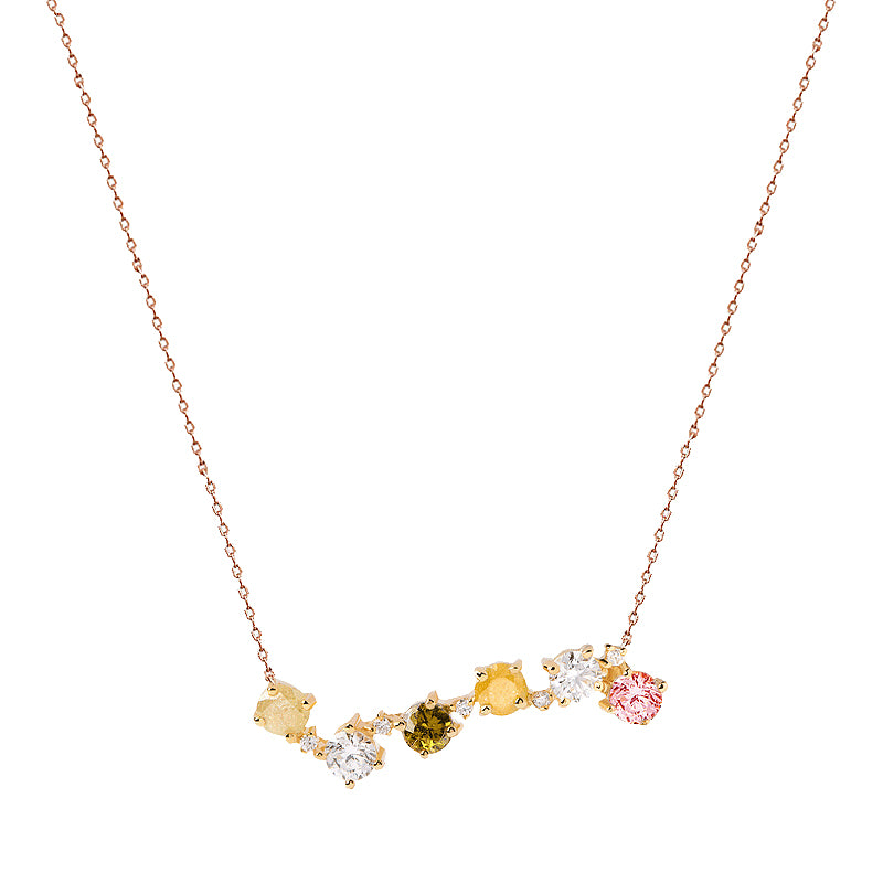 Collana in Argento 925 con Pietre Multicolor