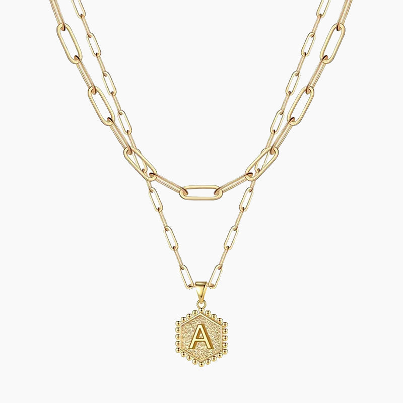 initial necklace, gold plated initial necklace, fashion necklace for women