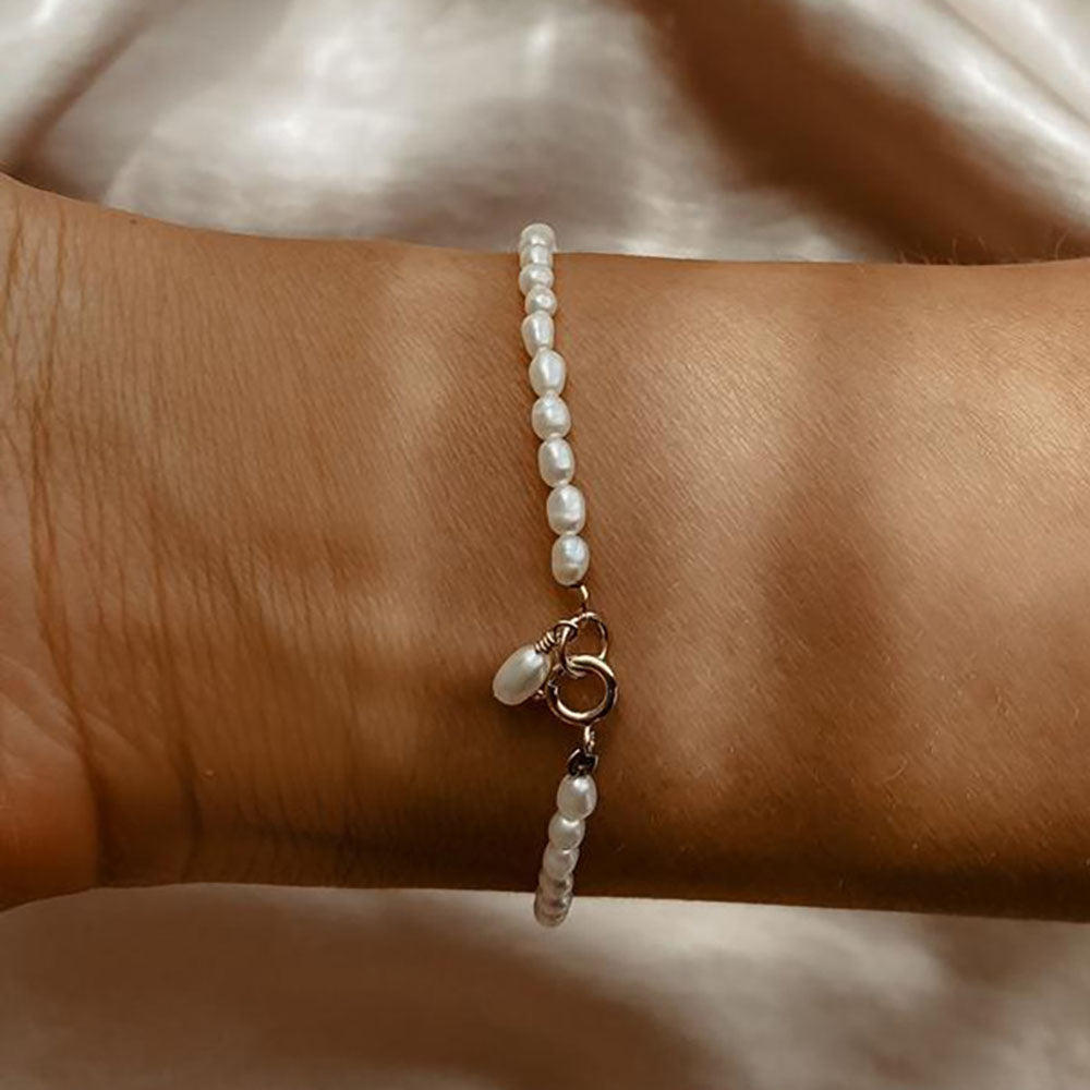 freshwater pearl bracelet, mother of pearl gold, natural pearl bracelet, gift for mom, affrodable jewelry
