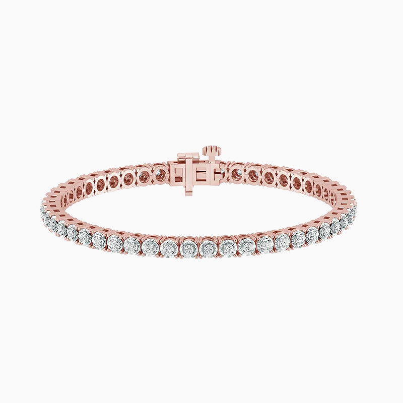 Bracciale tennis a maglie circolari in argento 925