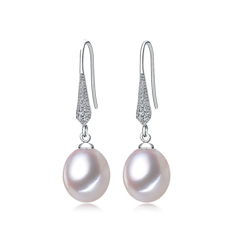 pearl drop earrings, pink pearl earrings, freshwater pearl earrings, pearl bridal earrings