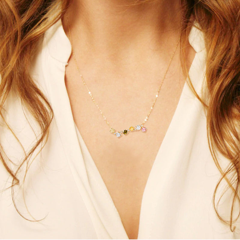 Collana in Argento 925 con Pietre Multicolor