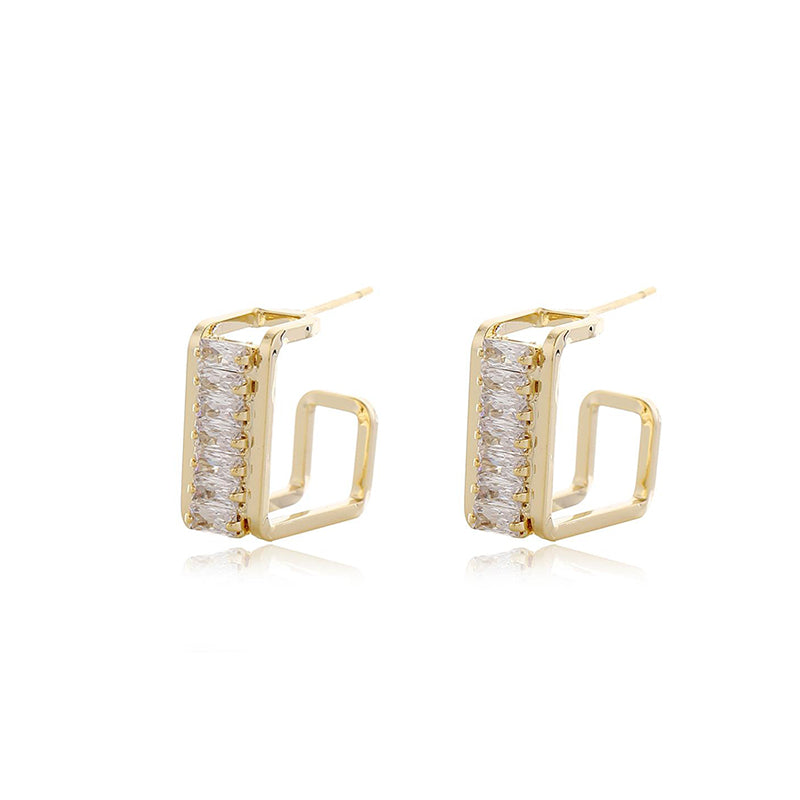 fashion square gem earrings; unique jewelry; Eamti;