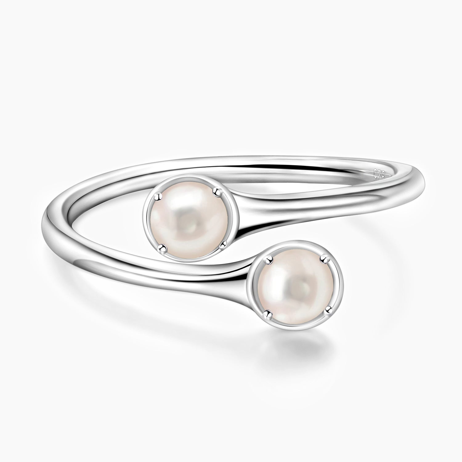 freshwater pearl ring, pearl birthstone, june birthstone, cheap rings, stacked wedding rings, two stones, pearl proposal ring