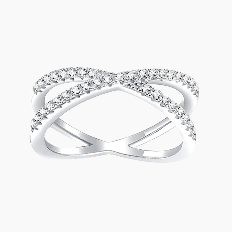 criss cross rings, sterling silver rings, Eamti, womens eternity ring, sterling silver eternity band, cz engagement ring set, silver eternity ring, cross eternity ring