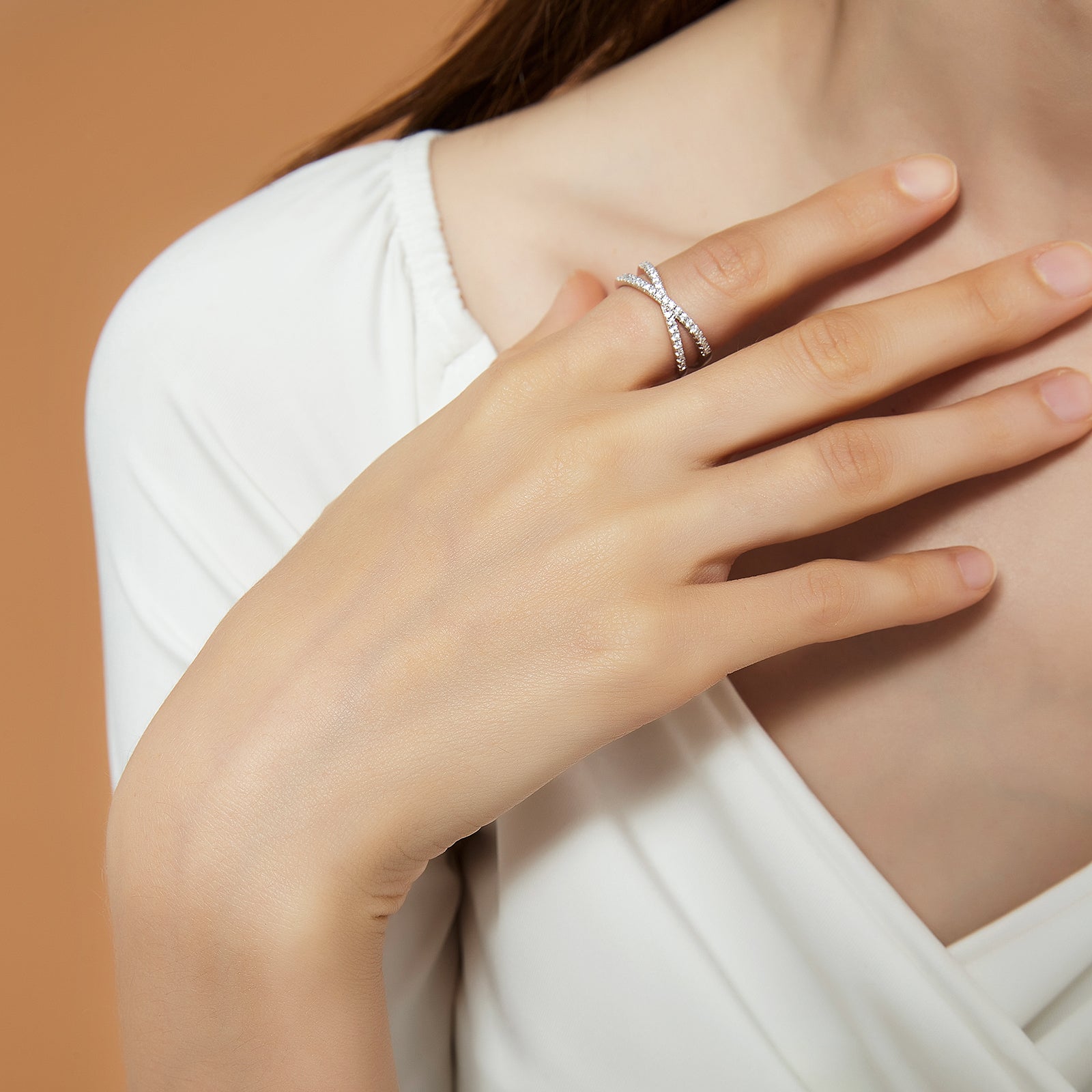 criss cross rings, sterling silver rings, Eamti, womens eternity ring, sterling silver eternity band, cz engagement ring set, silver eternity ring, cross eternity ring