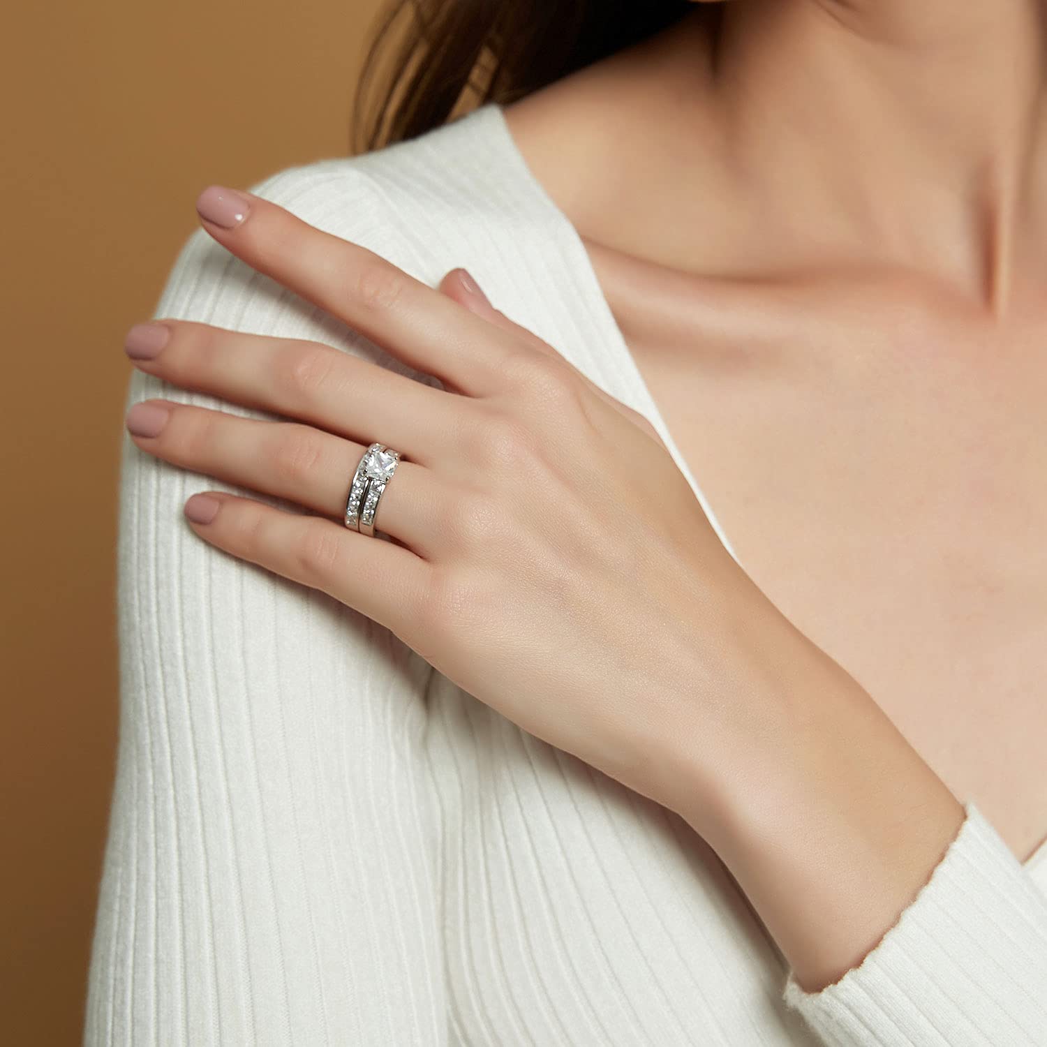 cubic zirconia wedding rings, cz rings, wedding ring sets for him and her, bridal set wedding ring