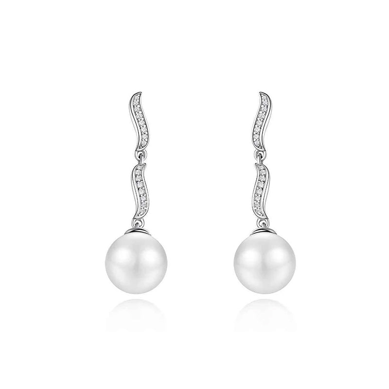 pearl drop earrings, earrings with pearl drops, silver pearl earrings, freshwater pearl earrings, pearl drop earrings