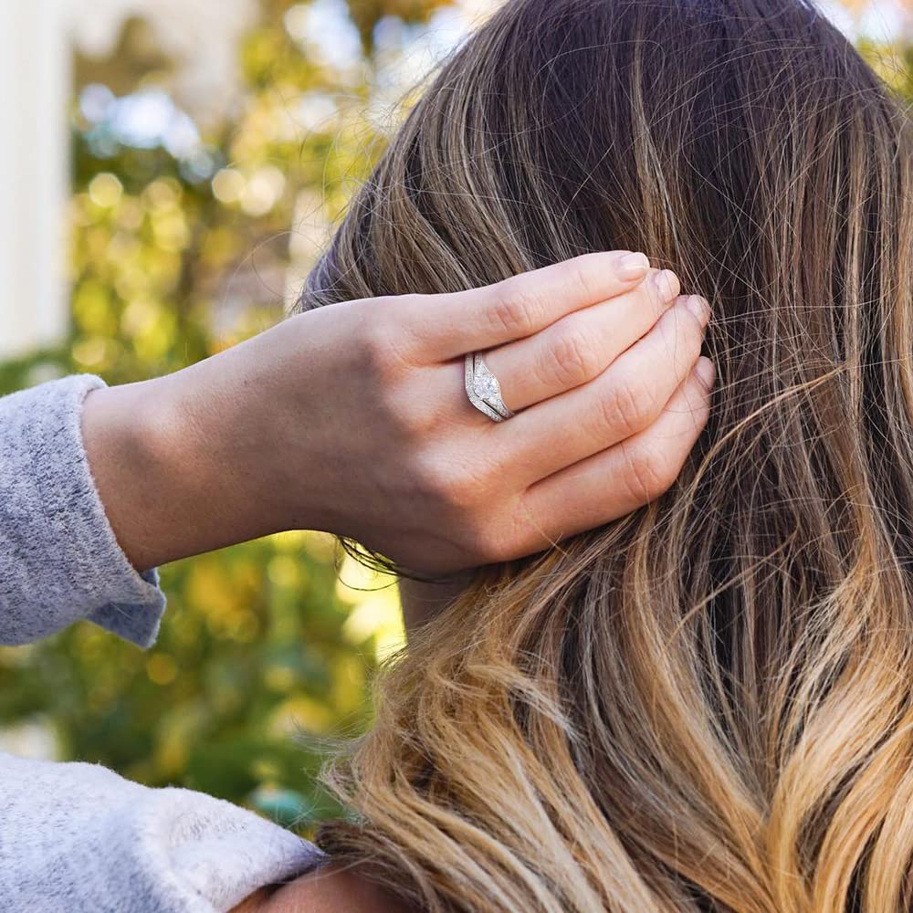 round bridal rings; 0.8ct wedding rings; Eamti;